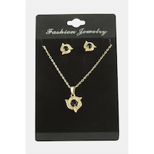 Ilkeshop Çiçek Zirkon Taşlı Set Kolye-yeşil Çok renkli 71591478