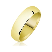 Stillove 5 Mm Düz Bombeli Gold Gümüş Alyans Gold