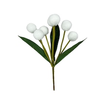 Yapay Çiçek Beyaz Pompon Çiçeği Dekoratif Yapay Çiçek 30 20cm