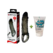 Truva Shop Pretty Love 16 Cm Siyah Uzatmalı Silikon Penis Kılıfı Dildo + Jel