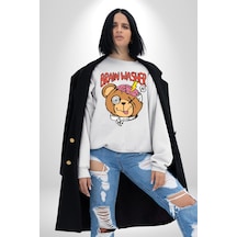Beyin Yıkama Unisex Beyaz Sweatshirt Beyaz