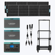 Antfea H2400 Pro Güç Kaynağı +2 Adet Bh2400 Yedek Batarya + 2 Adet 400w Taşınabilir Paneli + Taşıma Römorku + Güneş Paneli Paralelleme Kablosu 2.4