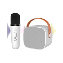 Kablosuz Bluetooth Hoparlör Ve Mikrofon Seti - P2 Model Beyaz, 6w Ses Gücü, 2000mah Pil