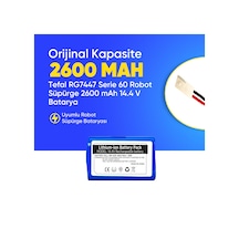 Tefal Rg7447 Serie 60 Robot Süpürge 2600 Mah 14.4 V Batarya  Uyumlu Uzun Ömürlü, Yüksek Performans Pil