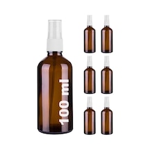 Afracam 100 Ml Beyaz Spreyli Amber Cam Şişe 100 Cc Sızdırmaz Kapaklı Fısfıs Kahverengi Cam Şişe 6 Adet Genel
