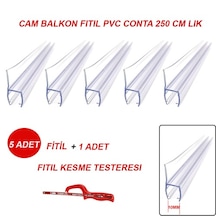 Cam Balkon Pvc Plastik Conta Fitil -250Cm Lik -5 Adet -H 10Mm (428956006)
