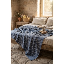 Cotton Collection Tek Kişilik Pike Blue Cottage 160x230 Mavi-beyaz