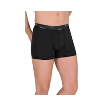 10 Adet Berrak Çizgi Desenli Erkek Likralı Boxer Short 4475 Siyah
