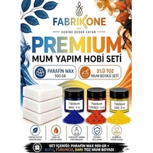 Premium Mum Yapım Hobi Seti - Parafin Wax 500 Gr - 3'lü Toz Mum Boyası Seti - Mavi, Turuncu, Sarı Bkfabpw5003mtsr Karışık