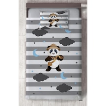 Mekta Home Bebek Ve Çocuk Odası İzci Panda Desenli Yatak Örtüsü Renkli
