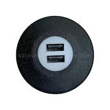 Usb Girişi İkili Şarj Cihazı 2.4ah Siyah Kasa - Led Işık-133