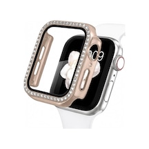 Apple Watch İle Uyumlu 2-3-4-5-6-se 7 8 9 İle Uyumlu 40 Mm Özel Üretim Işıltılı Lüks Şık Darbe Emici Zarif Elmas Taşlı Kasa Ve Ekran Koruyucu Kılıf İnci Çok Renkli