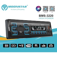 Moonstar Bms-3220 Oto Teyp App Kontrol 4x60 Watt Bluetooth 2xusb Sd Fm Aux 7 Renk Ekranlı