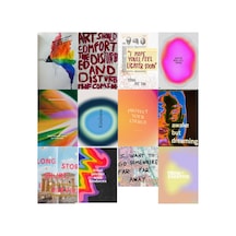A5 Mottolu Wall Collage Poster Seti Hediyelik Genç Odası Estetik Duvar Afişi