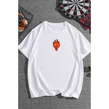 Flood Of Style Unisex Ateş Avatar Baskılı T-shirt Beyaz