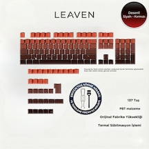 Mekanik Klavye Pbt Çift Baskı Keycap Seti Çizgi Desenli 137 Tuşlu Siyah - Kırmızı Tuş Takımı