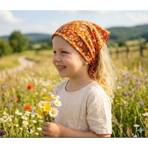 Kız Çocuk Bandana %100 Pamuk Turuncu