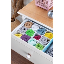 Home 12 Bölmeli Çekmece Içi Düzenleyici Organizer Beyaz/mavi - 1 - Kumaş - Çekmece İçi - Mavi - Ty Diğer