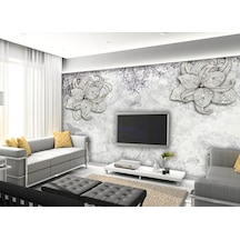 3D Işıltılı Çiçekler Duvar Kağıdı (397459257)