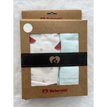 103 Karpuz 2'li Müslin Battaniye Ekru-yeşil Ekru