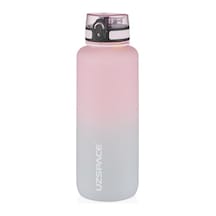 Uzspace 1500ml Çift Renkli Sızdırmaz Bpa İçermez Kilitlenebilir Kapaklı Motivasyonel Tritan Su Matarası Pembe-gri 0
