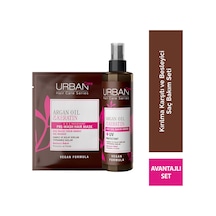 Argan Oil & Keratin Kolay Kırılan Yıpranmış Saçlara Özel Sıvı Saç Bakım Kremi Ve Maske 2'li Set-vegan
