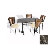 Çipa Döküm Ayak - Papelli Sandalye Mutfak Masa Takımı Werzalit, Wermodin Ve Allzalit Tabla - Teramo - Krem - 80x120 Çok Renkli