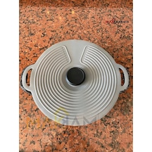 Silikon Tencere Kapağı, Tava Kapağı, Isı Koruyucu, Vakumlu Kapak, Muhafaza Kapağı Gri, 28cm Çok Renkli