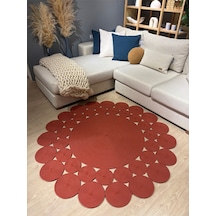 Mavaux Hasır Jüt Çiçek Desenli Kilim Halı Natural