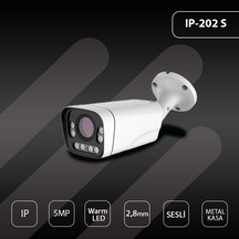 Hs Ip-202s 5mp Ip 2.8mm Warm Led Metal Bullet Güvenlik Kamerası S