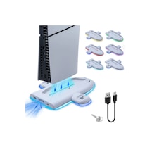 Ps5 Slim & Ps5 Slim Dijital Uyumlu Rgb Işıklı Soğutucu Fanlı Şarj