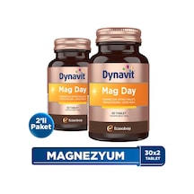 Dynavit Mag Day 30 Tablet X2- Sabah / Gündüz Magnezyum - Mag Sitrat & Malat, Gotu Kola, Ginkgo Biloba, B6 Vit