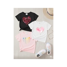 Stil-x Yeniz Sezon 3' Lü Takım Kız Çocuk Tshirt, Çok Renkli, %100 Pamuk Çok Renkli-10
