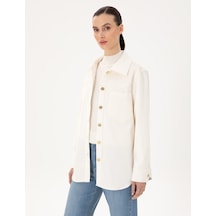 Pierre Cardin Kadın Ekru Gömlek Desenli 50296196-vr019 Ekru