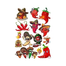 Acı Biber Sticker Set 13 Parça Telefon, Tablet, Defter, Laptop Sticker