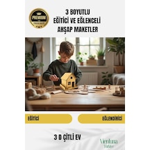 Yeni Sezon Eğitici Öğretici 3 Boyut Ahşap Puzzle Zeka Geliştirici Boyanabilir Oyun Maket Çitli Ev