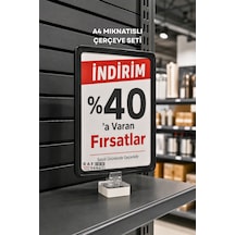 A4 Güçlü Mıknatıs Tutuculu Fiyatlık Etiketlik Dikey Yatay Ve Bilgilendirme Çerçevesi Siyah