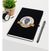 Kişiye Özel Komiser Yardımcısı Temalı Siyah Defter Kalem Seti - 1 Siyah