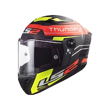 Ls2 Thunder Karbon Attack Mat Kırmızı-neon Sarı Kask Mat Kırmızı