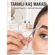 Kavisli Kaş Kirpik Düzeltici Bıyık Alma Taraklı Kaş Makası Yüz Bakım Seti Makas Diğer
