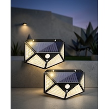 Güneş Enerjili Hareket Sensörlü 100 Led Bahçe Işıkları