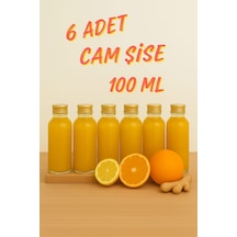 Rotanev 6 Adet Şeffaf Cam Shot Şişesi Sızdırmaz Gold Metal Kapaklı Kolonya Koku Süs Çok Amaçlı Şişe 100 ML
