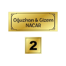 2'li Set Kapı Isimliği, Kapı Numaras Altın