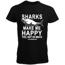 Sd-90 Sharks Make Me Happy Erkek Tişört (525334614)