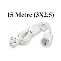 Topraklı Uzatma Seyyar Kablosu 15 Metre Tekli Priz 3x2,5 Mm Seyya
