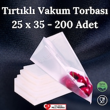 Tırtıklı Vakum Makinesi Poşeti Torbası- 25X35 Cm - 200 Adet