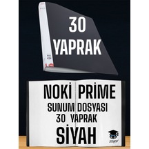 30 Yaprak Siyah A4 Sunum Dosyası Noki Prime Yüksek Kalite Poşet Kalınlığı Yerli Üretim Çok Renkli
