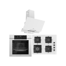 Ferre QEP64CB - SC406-WFA - D064-SA Fryart Artline Steam Beyaz Ankastre Set