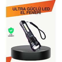 Northcity Profesyonel Led El Feneri - Acil Durum Ve Outdoor İçin Güçlü Ve Şarjlı Çözüm Siyah
