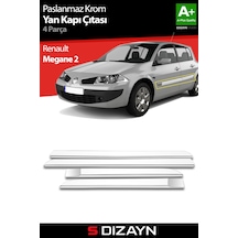 S-Dizayn Renault Megane 2 Krom Yan Kapı Çıtası 4 Prç 2004-2005